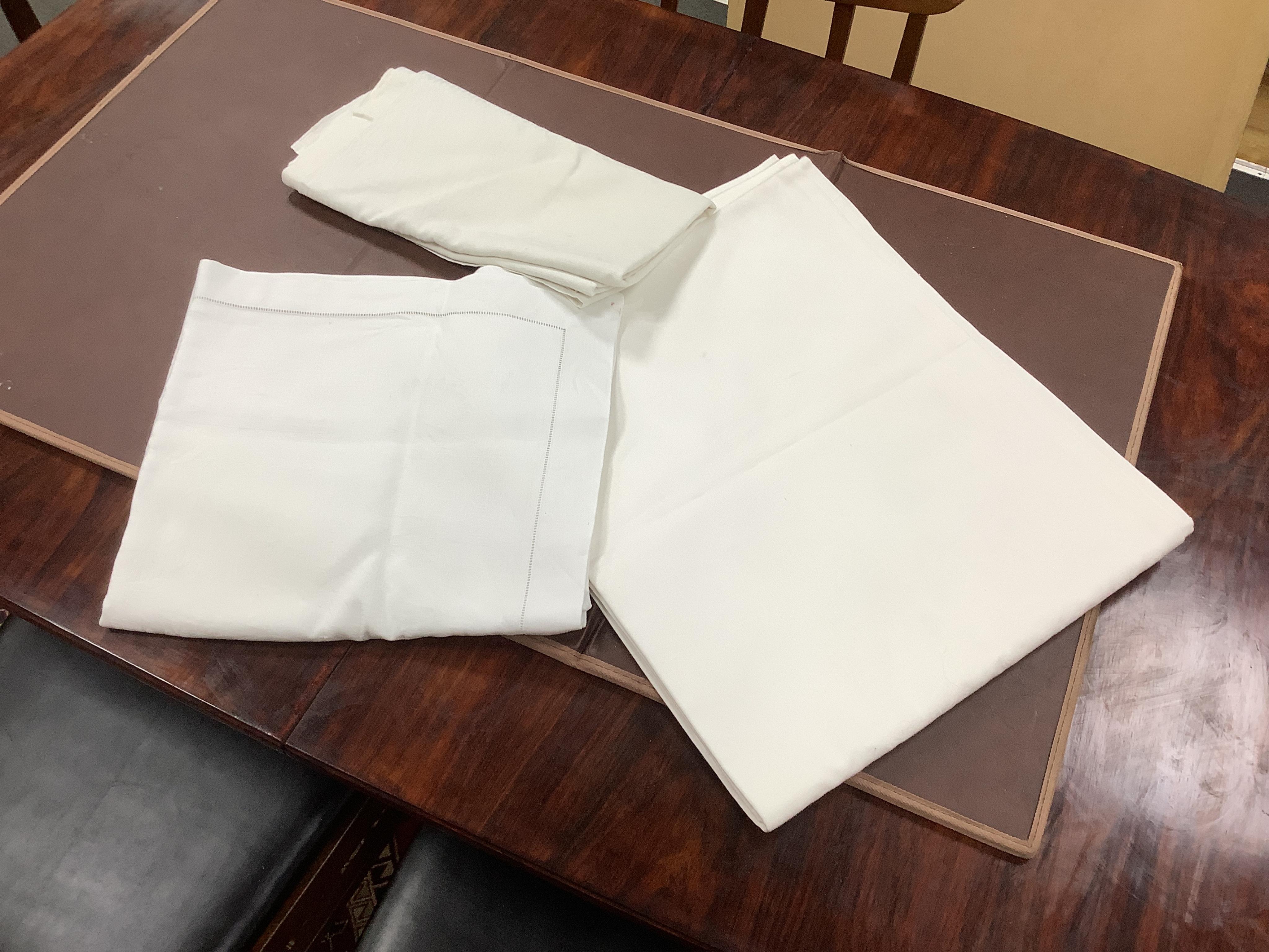 Collection of table linen to include empire day table damask table cloth